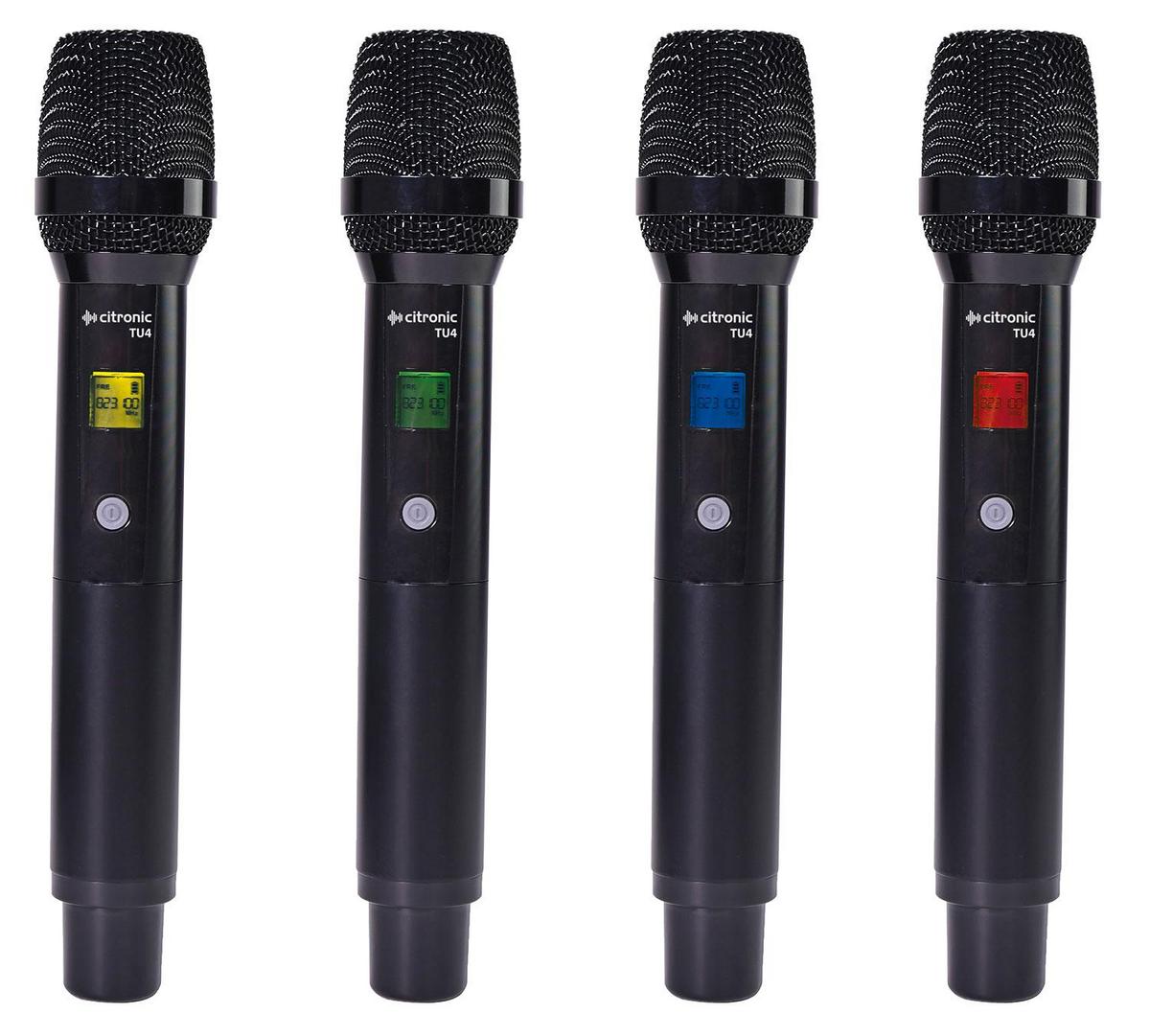 Quad Handheld UHF Wireless Microphone System - Licence Free - main image