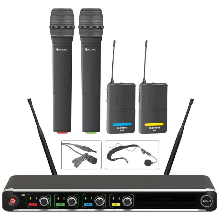 Chord NU4 Quad UHF Wireless Microphone System - main image