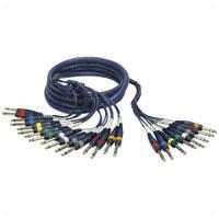 8 Way 6.35mm (1/4') STEREO To MONO Jack Wiring Loom 3m