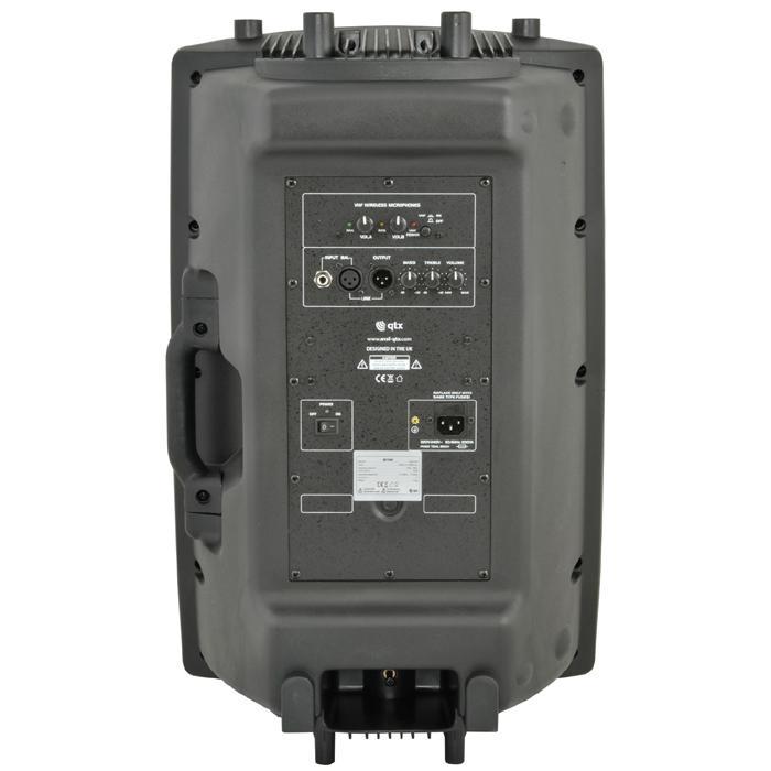QTX 15" Active 500W PA Speaker VHF Wireless Handheld and Body Pack Mic - main image