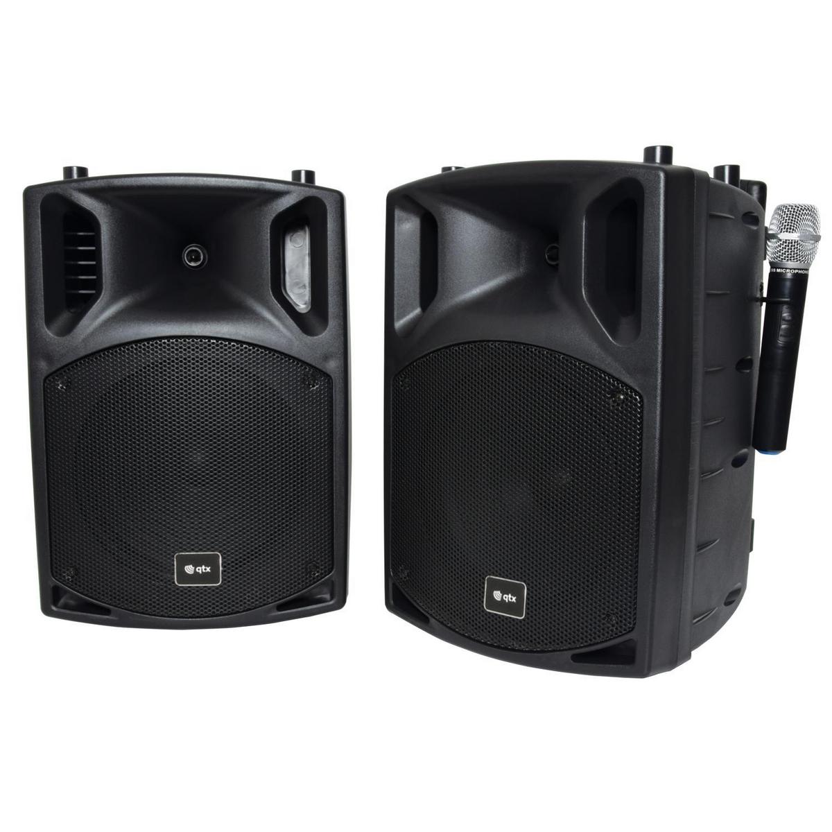 QTX PAV10 Portable PA Set With UHF Mics, Bluetooth & CD