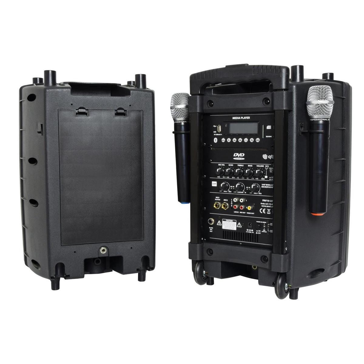 QTX PAV10 Portable PA Set With UHF Mics, Bluetooth & CD - main image