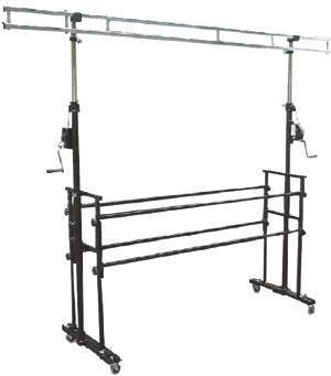 DJ Stand With Dual Bar Lighting Rig And Winch - main image