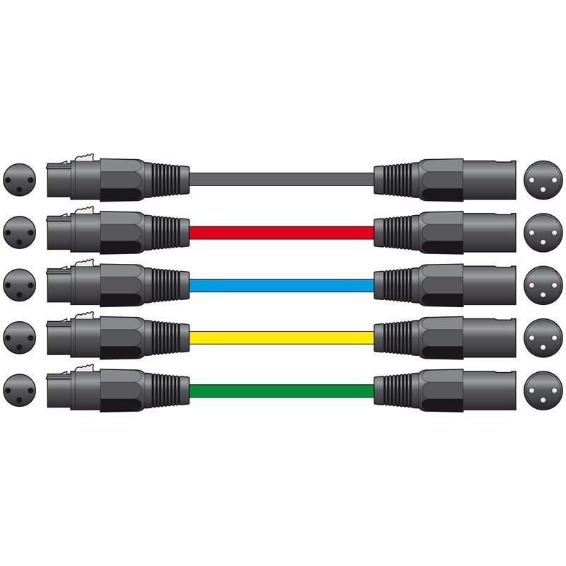 1.5m XLR Plug to XLR Socket - <b>Various Colours</b>