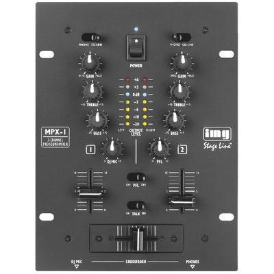 DJ Mixer 2 Stereo Input Channels Each with Gain Control and 2-Way equalizer