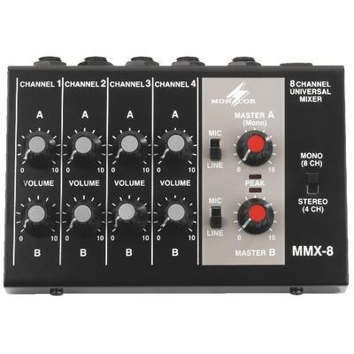 Monacor MMX-8 Mini Microphone Mixer 8 Inputs Mic/Line