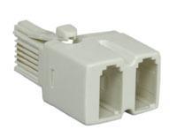 4 Wire Compact Double Telephone Adaptor
