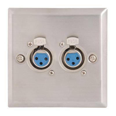 Steel Female 2 x XLR Wallplate - Dual - main image
