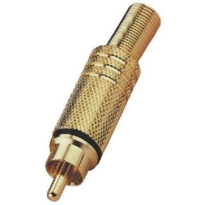 RCA Plug, Gold plated 7mm