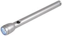 A slimline, plain satin finish aluminium torch