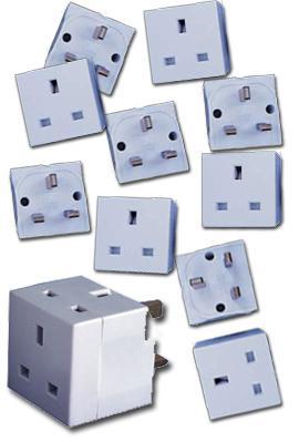 MULTI BUY! 20 x 2 Way UK Mains Adaptors. Only - main image