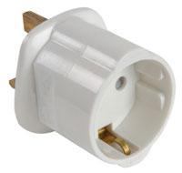 European Plug To UK Socket Mains Adapter