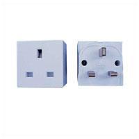 2 Way UK Mains Adaptor Unfused - main image