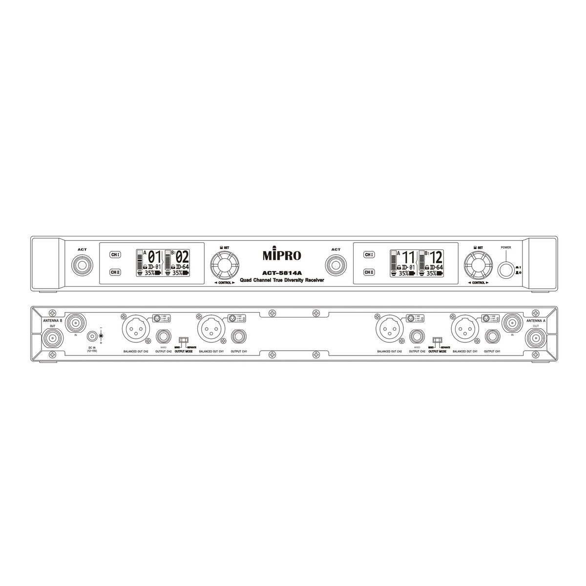 MIPRO Quad Wireless Microphone System With 4 X Handheld Mics - main image