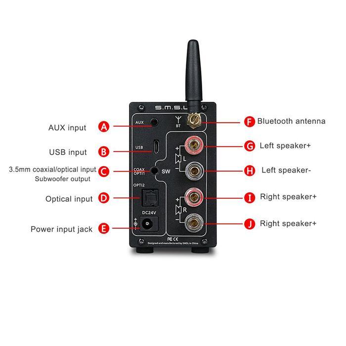 AD18 Stereo Power Amplifier With Bluetooth 2 x 80W - main image
