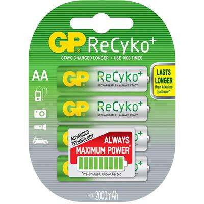 GP® ReCyko+ NiMH Rechargeable Batteries 4 x AA 2050mAh
