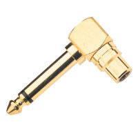 6.3mm Mono Plug To RCA Phono Socket Right Angle Gold Plated