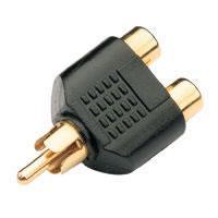 RCA Phono Plug - 2 x RCA Sockets Gold Plated Splitter