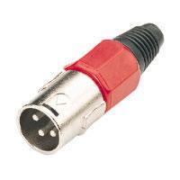 Pair of 3 Pin XLR Plugs In Red