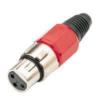 Pair of 3 Pin XLR Sockets In Red