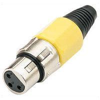 Pair of 3 Pin XLR Sockets In Yellow