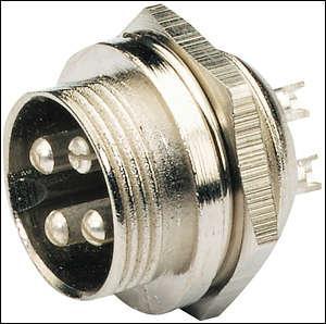 6 Pin Male Chassis Connector - main image