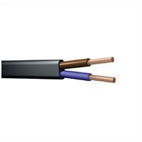 2 Core Oval Mains PVC Cable 10A Black 100m