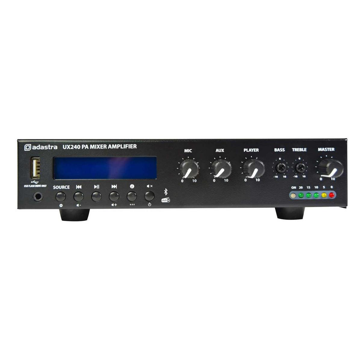 Adastra UX240 Compact 100V Mixer-Amplifier 240W with BT & DAB - main image
