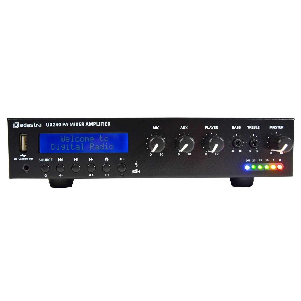 Adastra UX240 Compact 100V Mixer-Amplifier 240W with BT & DAB - main image