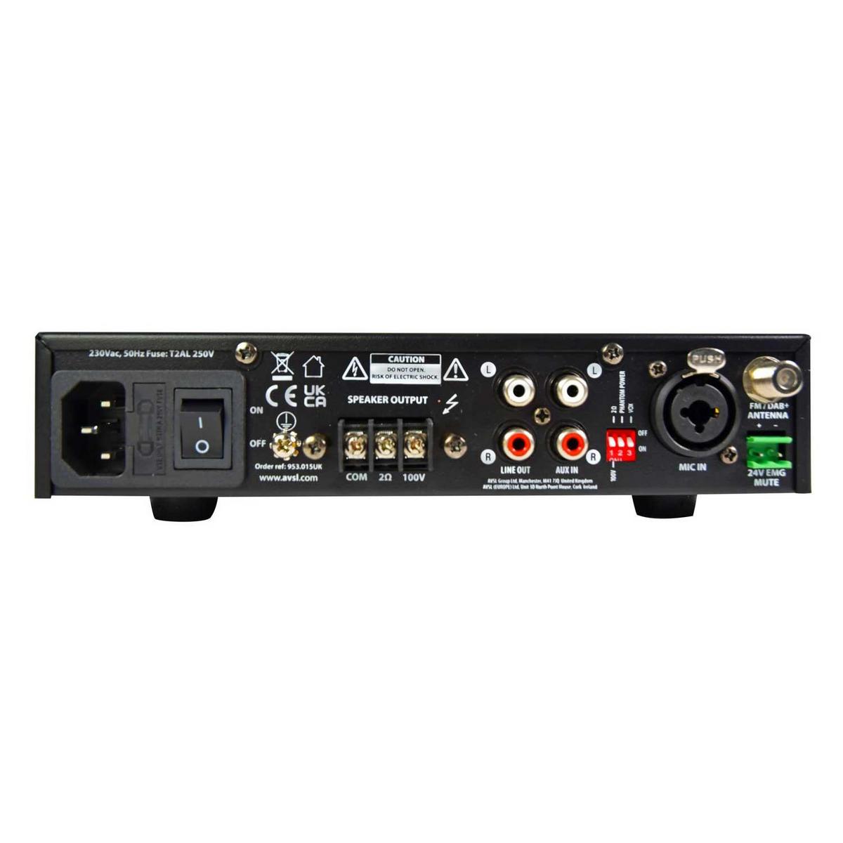 Adastra UX240 Compact 100V Mixer-Amplifier 240W with BT & DAB - main image