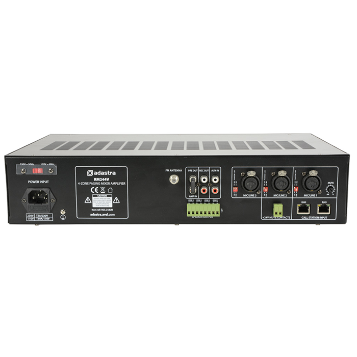100V Mixer Amplifier with 4-zone Paging - main image