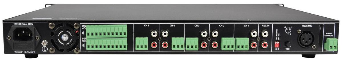 RMS-series Multi Zone 100V Amplifiers 5 x 60W - main image