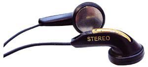 Black Water Resistant Stereo In-earphones with 3.5mm Stereo Jack Plug. 