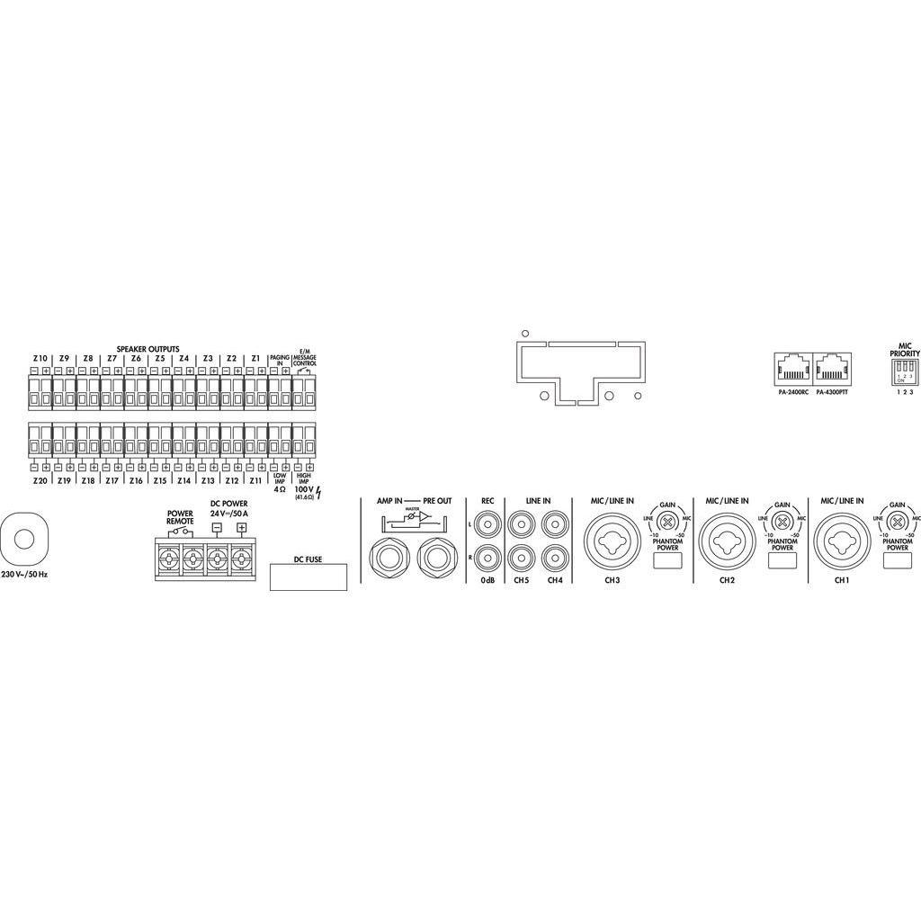 PA-6020Z 20-Zone Mixer PA Amplifier 600W - main image