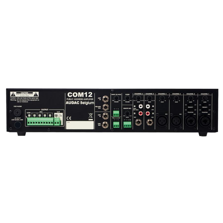 Audac COM12 100V 5 Zone PA Amplifier 120W - main image