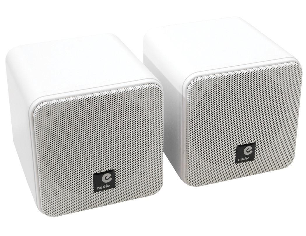 e-audio White 4" Full Range Mini Box Speaker (8 Ohms 40W RMS) - Pair - main image