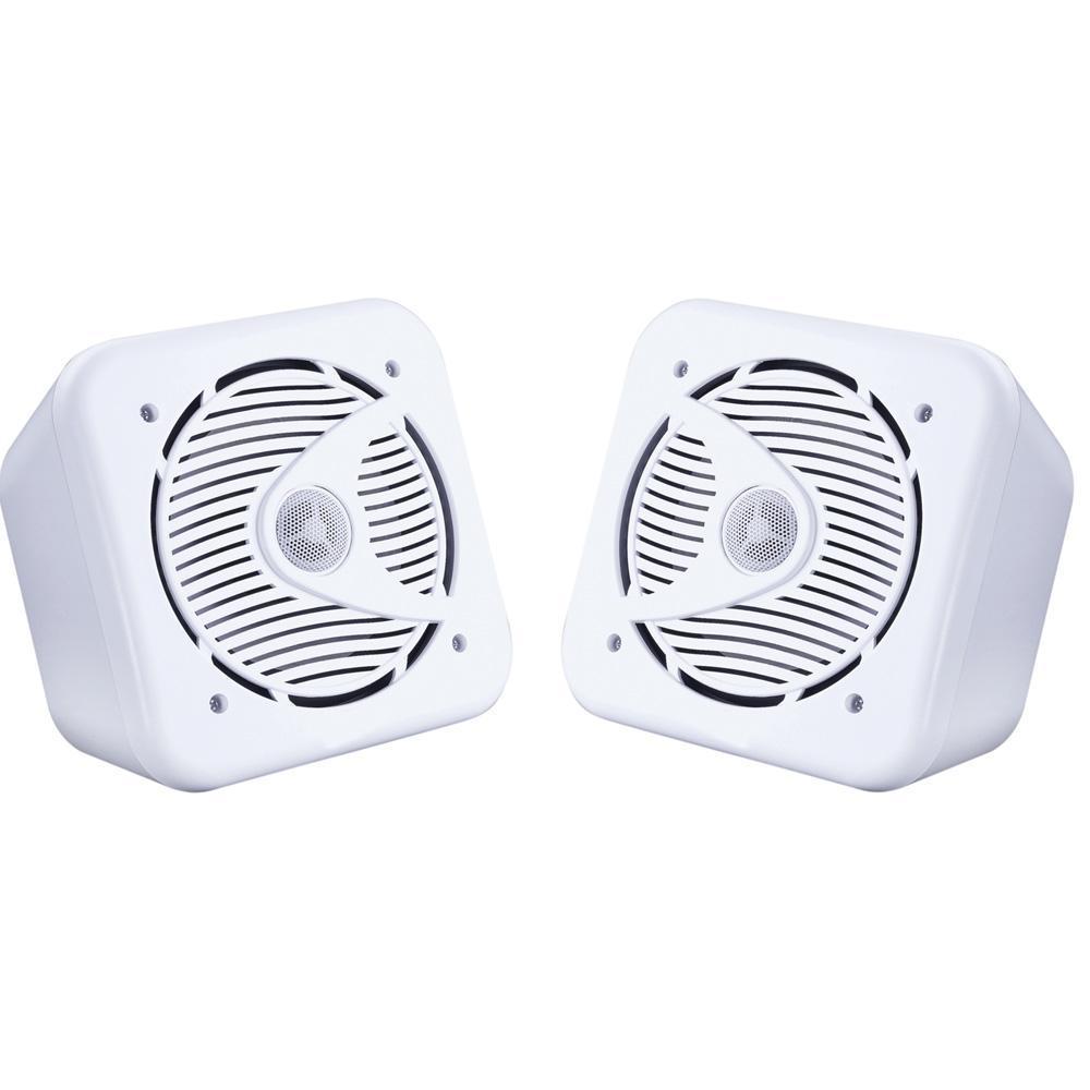E-Audio Mini Box Speaker 5.25" Drivers 80W RMS - White - Pair - main image