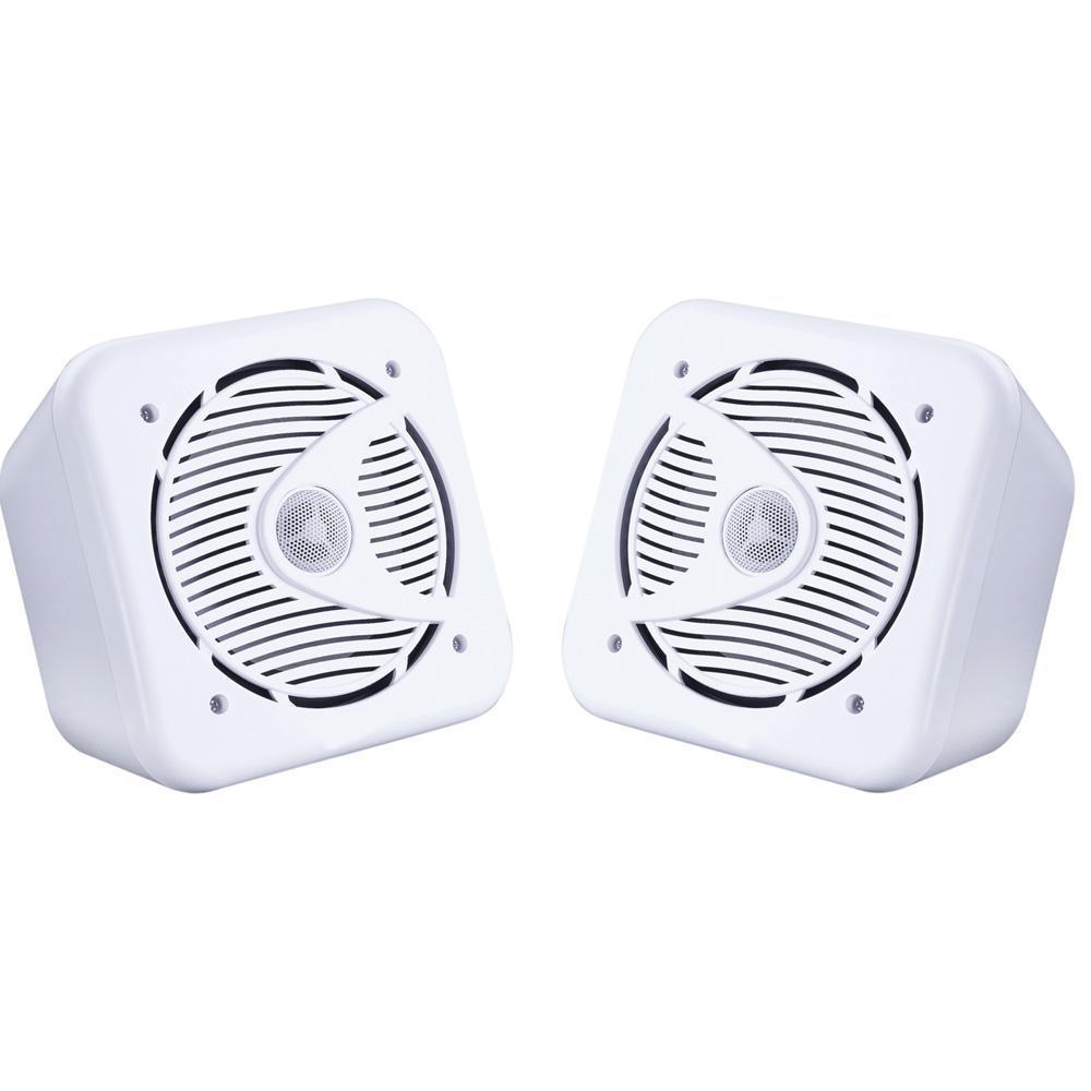 E-Audio Mini Box Speaker 5.25" Drivers 80W RMS - White - Pair