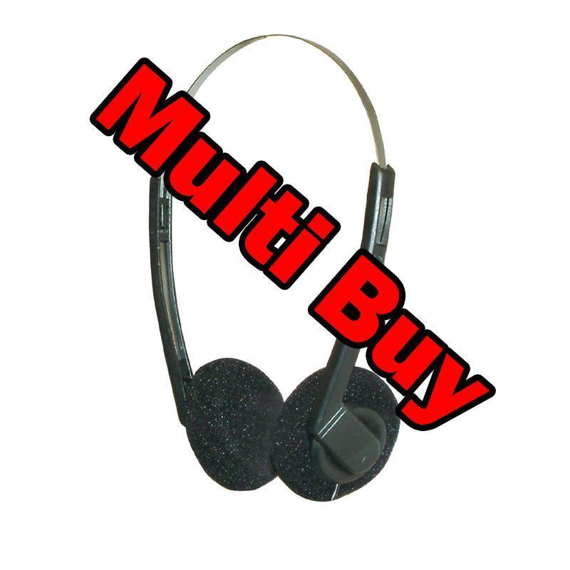 Multi Buy: 100, 250, 500 Or 1000 x Lightweight Stereo Headphones In Black - main image