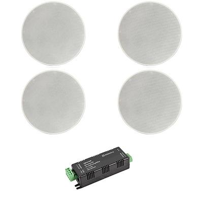 4 x Slimline Ceiling Speakers with 60W Bluetooth Amplifier 