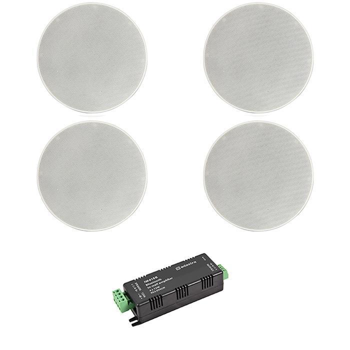 4 x Slimline Ceiling Speakers with 60W Bluetooth Amplifier 