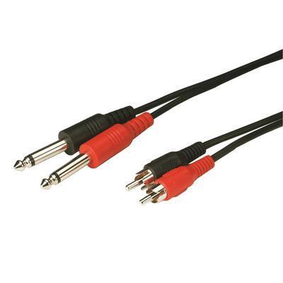 2 x RCA to 2 x 6.3mm Mono Jack Audio Lead - 1.5M