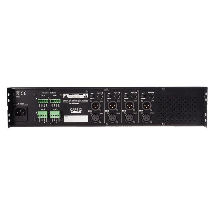 Audac CAP412 Quad Channel Power Amplifier 4 x 120W 100V Line - main image