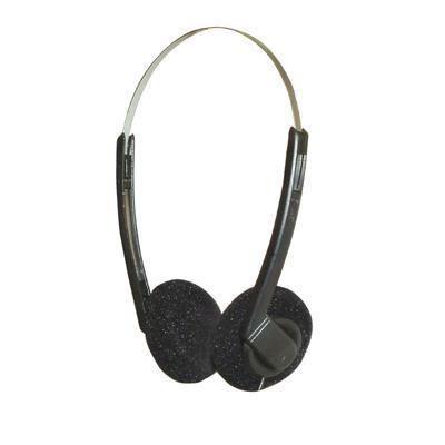 Black Stereo Headphones with Adjustable Headband 1.2M Lead
