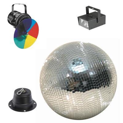 Disco Light Set 400 - 40cm Mirror Ball, Motor, Colour Wheel & Strobe