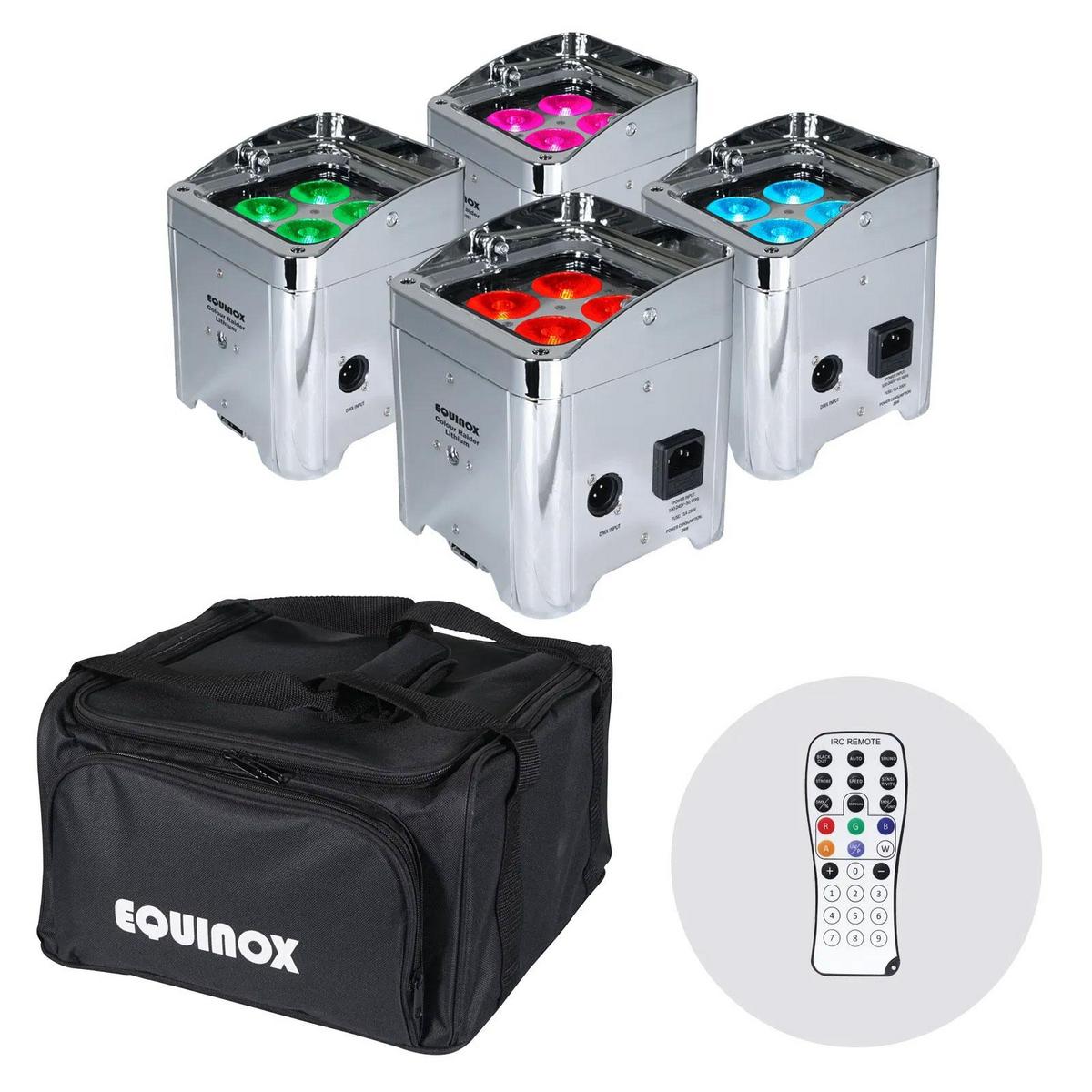 Colour Raider Lithium Battery Uplighter Pack (Chrome Housing) - main image