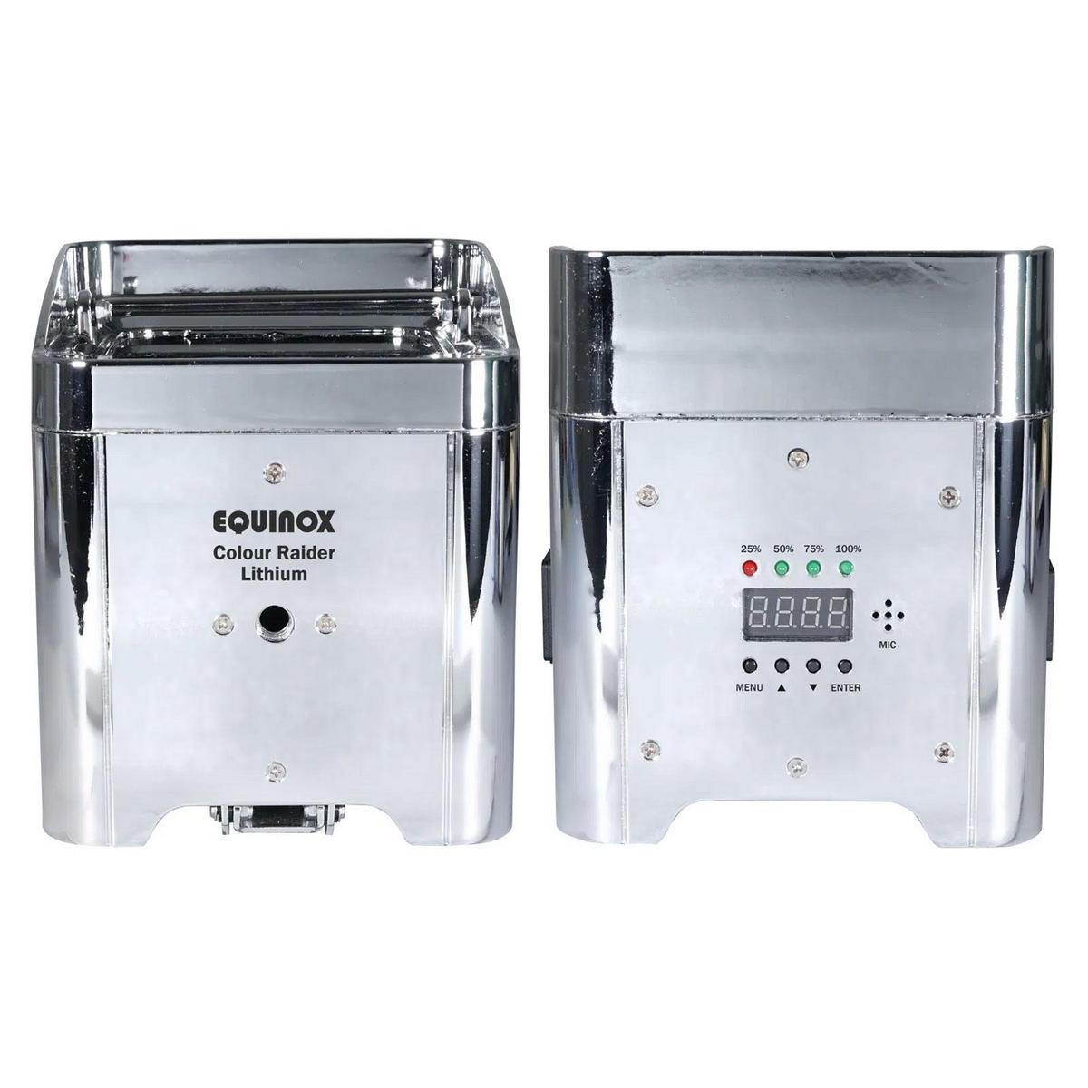 Colour Raider Lithium Battery Uplighter Pack (Chrome Housing) - main image