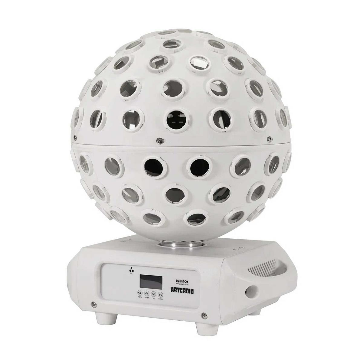 Equinox Asteroid LED Mirror Ball Effect - White Housing - main image