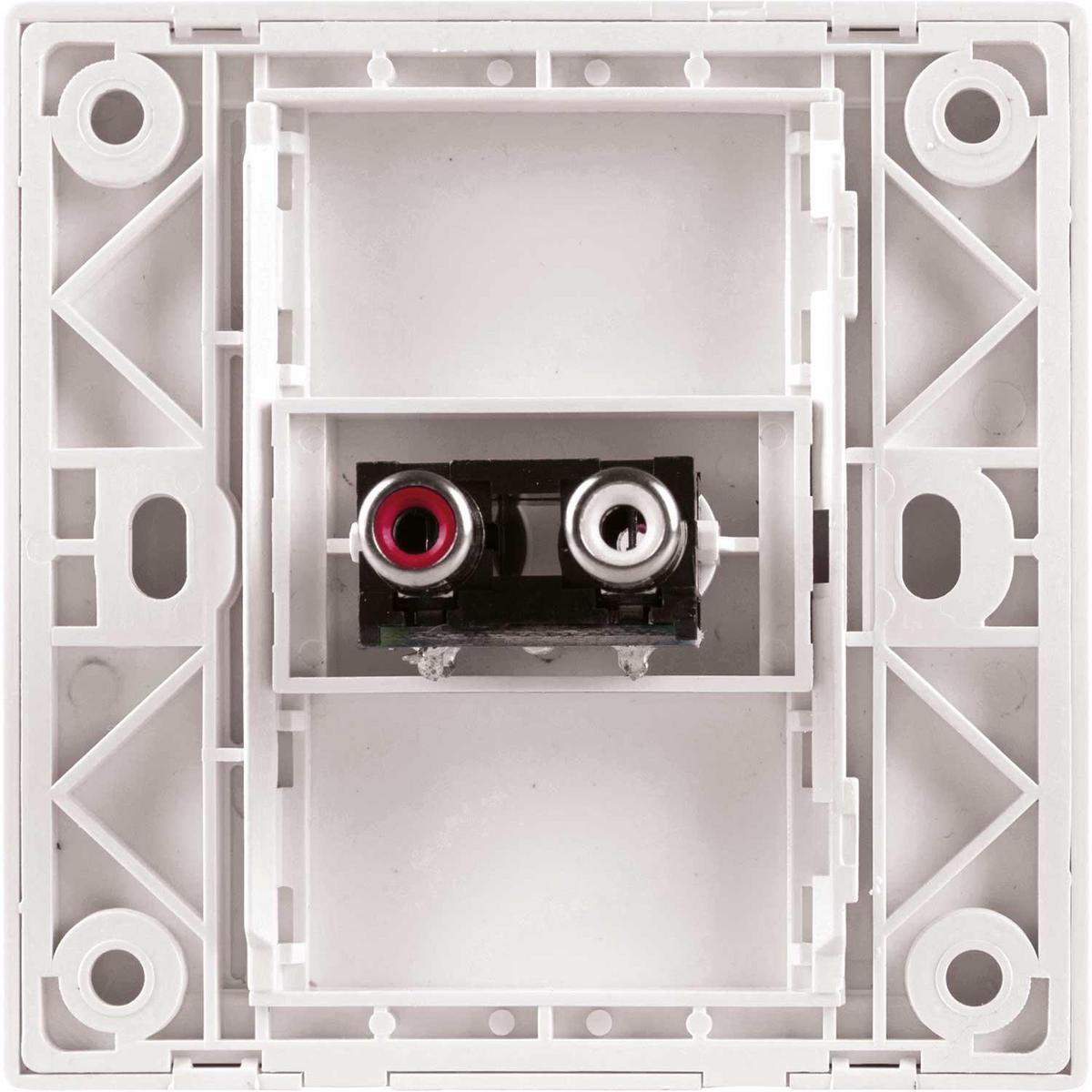 Eagle Wall Plate with 2 Phono Sockets, 1x Red and 1x White - main image