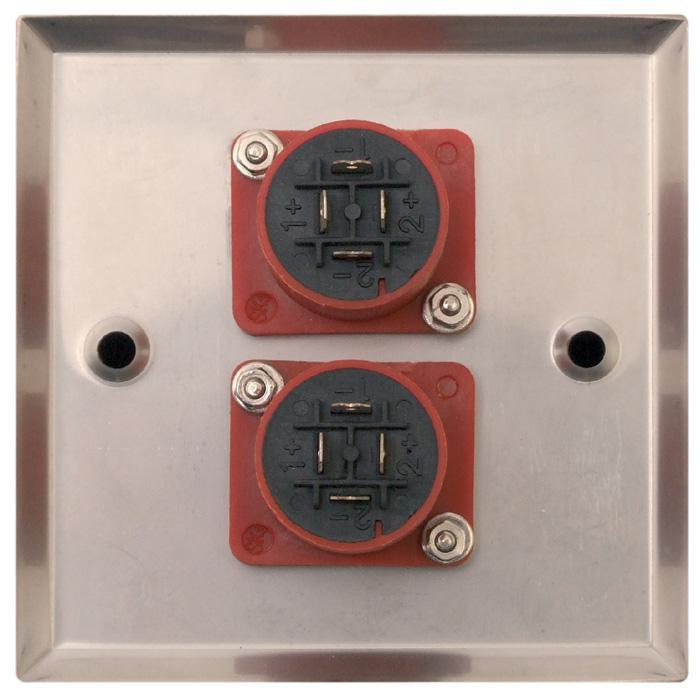 Metal Dual Speakon Wall Plate 2 x 4-Pole - main image